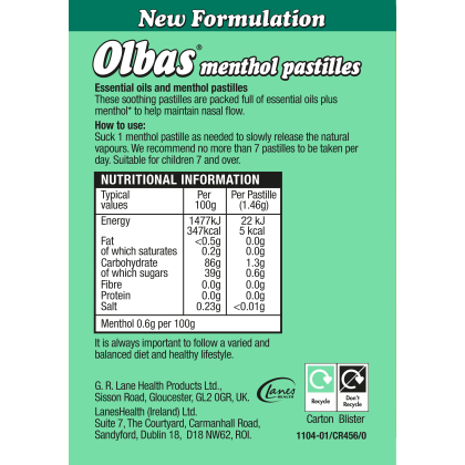 Olbas Menthol Pastilles