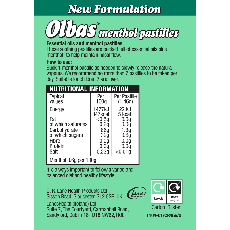 Olbas Menthol Pastilles